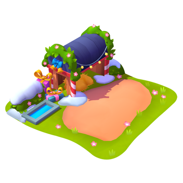 North Pole Village Cow Home