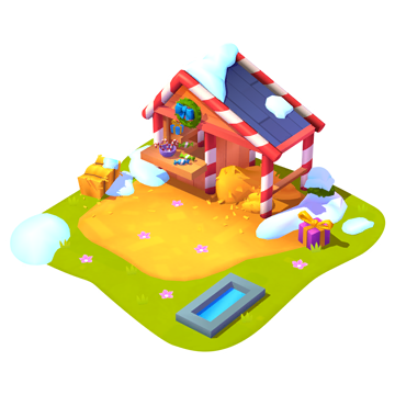 North Pole Village Goat Home