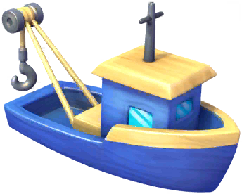 Blue Commercial Trawler